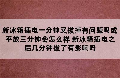 新冰箱插电一分钟又拔掉有问题吗或平放三分钟会怎么样 新冰箱插电之后几分钟拔了有影响吗